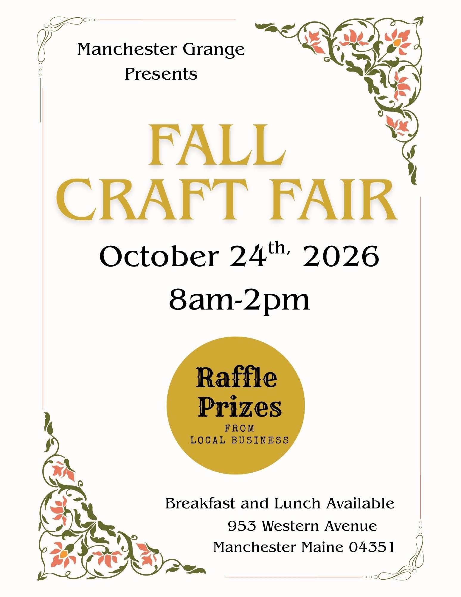 Manchester Grange Fall Craft Fair