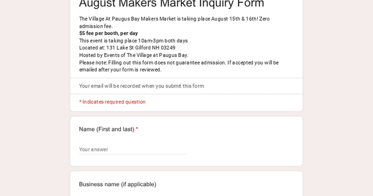 August Makers Market