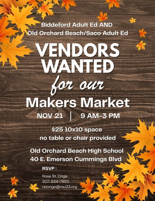 OOB/Saco & Biddeford Adult Ed Makers Market 2026