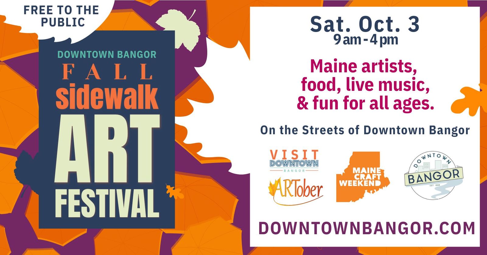 Downtown Bangor Fall Sidewalk Art Festival 2026