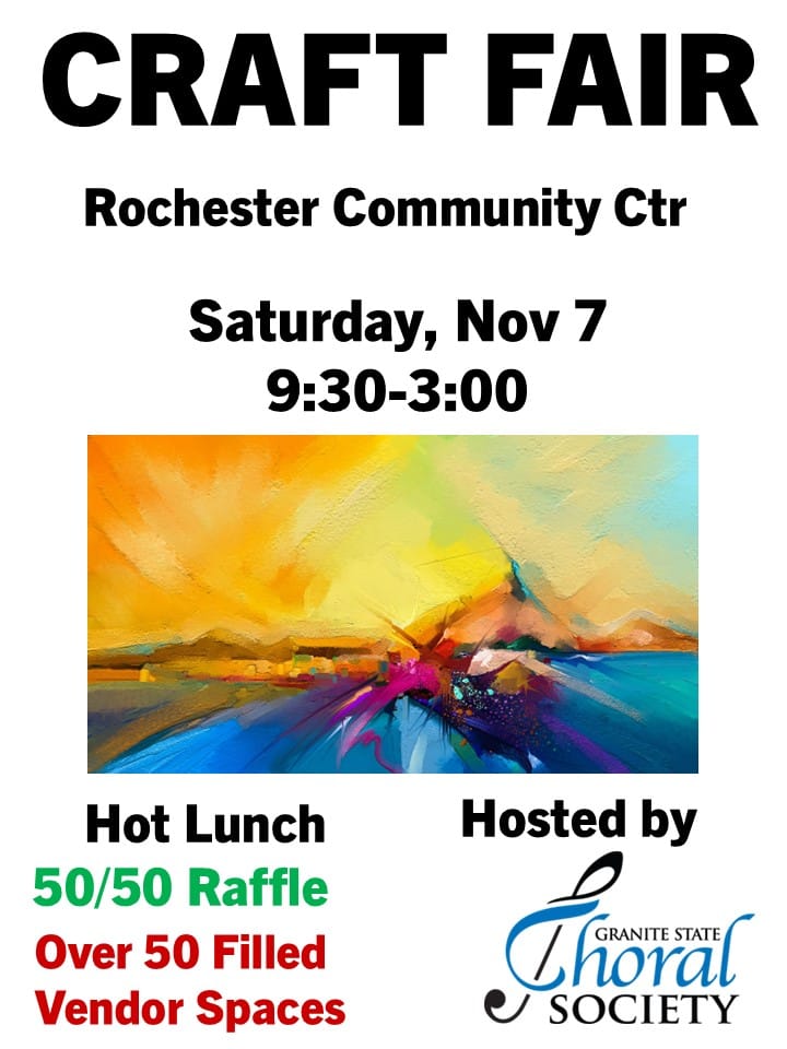 Granite State Choral Society Craft Fair — Fall 2026
