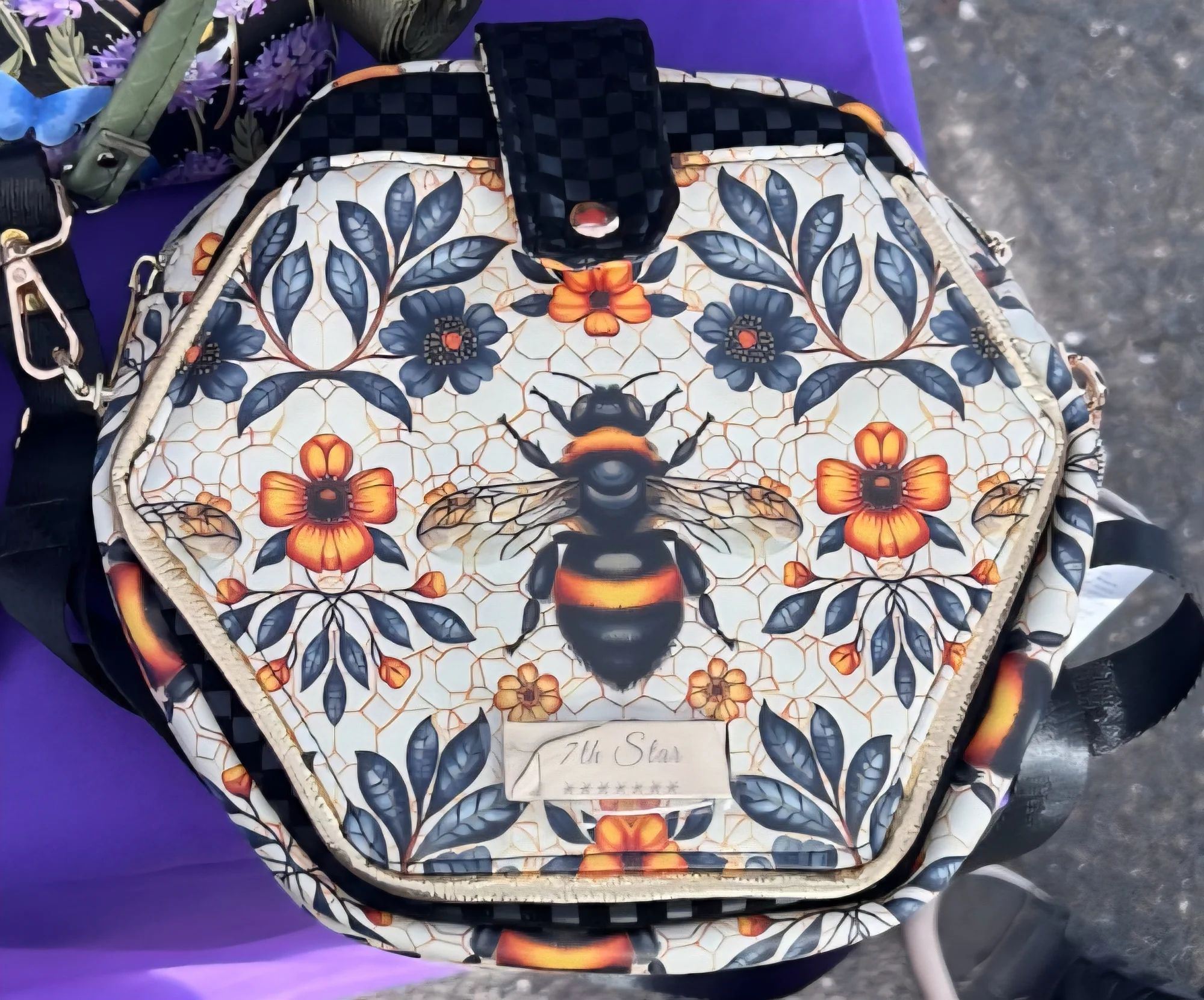 Honey Bee- hexagon shaped crossbody bag